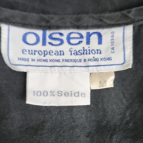 VINTAGE OLSEN 100% silk sequins round neck sleeveless top - Picture 7 of 13